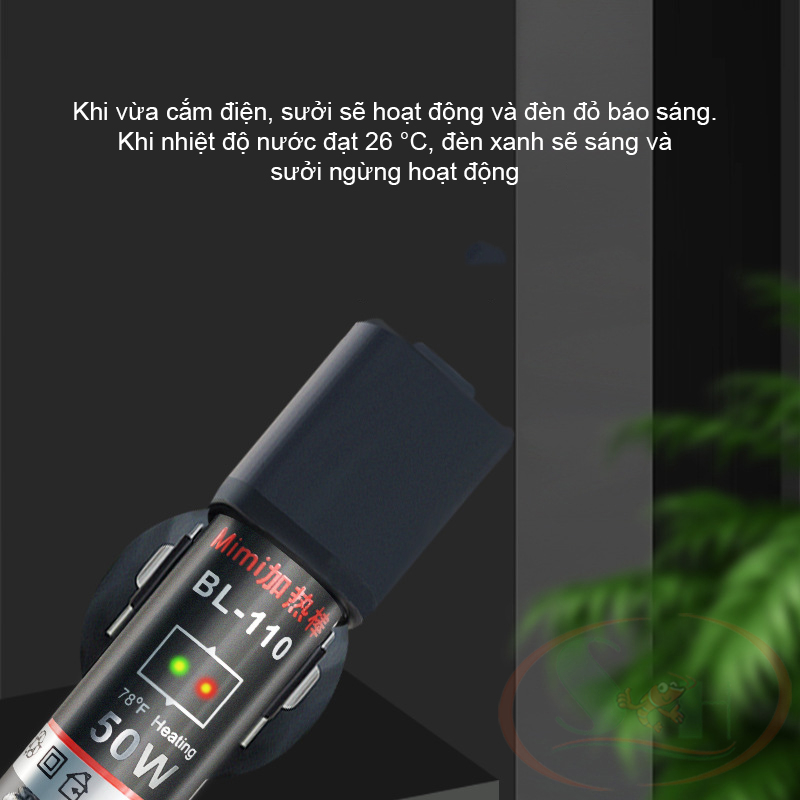 Sưởi mini 25W, 50W Heater Fish Turtle nano tank tăng nhiệt độ làm ấm bể cá tép thủy sinh rùa cảnh