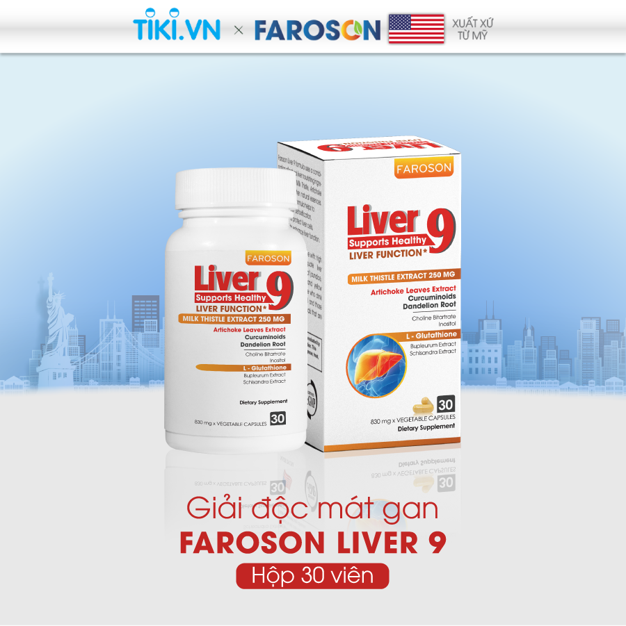 Viên Uống Bổ Gan Giải Độc Gan Faroson Liver 9 hộp 30 viên