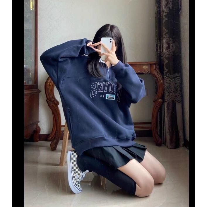 Áo Polo khoá cổ bẻ phong cách Ulzzang Hàn Quốc Áo thun dài tay phong cách cá tính CoolZ C009