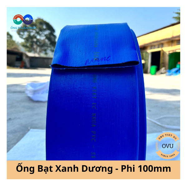 Ống bạt cốt dù phi 100mm xanh dương - Ống bạt nước Việt Úc
