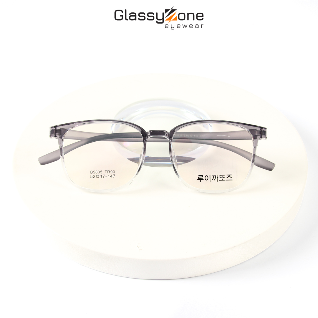 Gọng kính cận, Mắt kính giả cận nhựa dẻo Form vuông Nam Nữ Delphine - GlassyZone