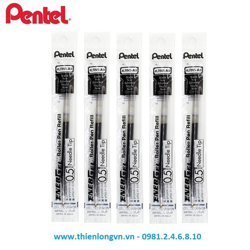 Combo 5 Ruột bút nước energel Pentel LRN5 màu đen