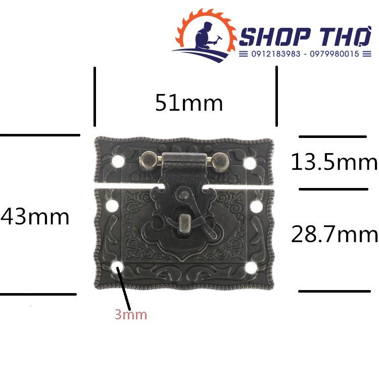 Khóa hộp giả cổ A077 lắp hộp gỗ