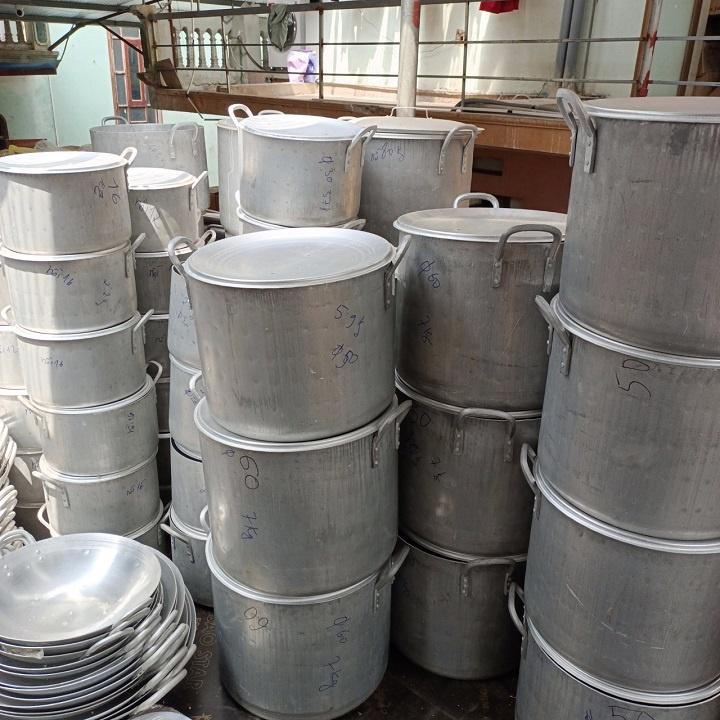 Nồi - xoong nhôm gò quân dụng công nghiệp 12L ,16L , 20 L siêu bền