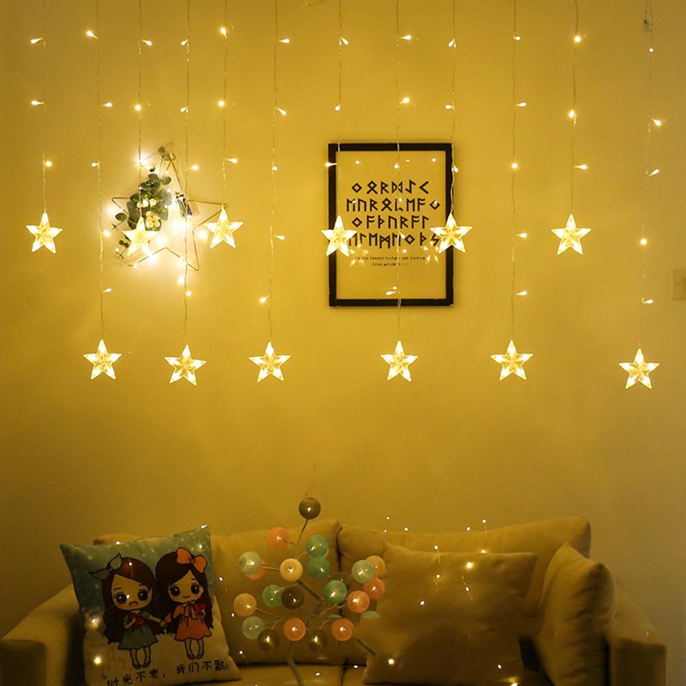3-M 138 L-EDs Star String Light Home Curtain Decoration Christmas Holiday Party Flashing Light