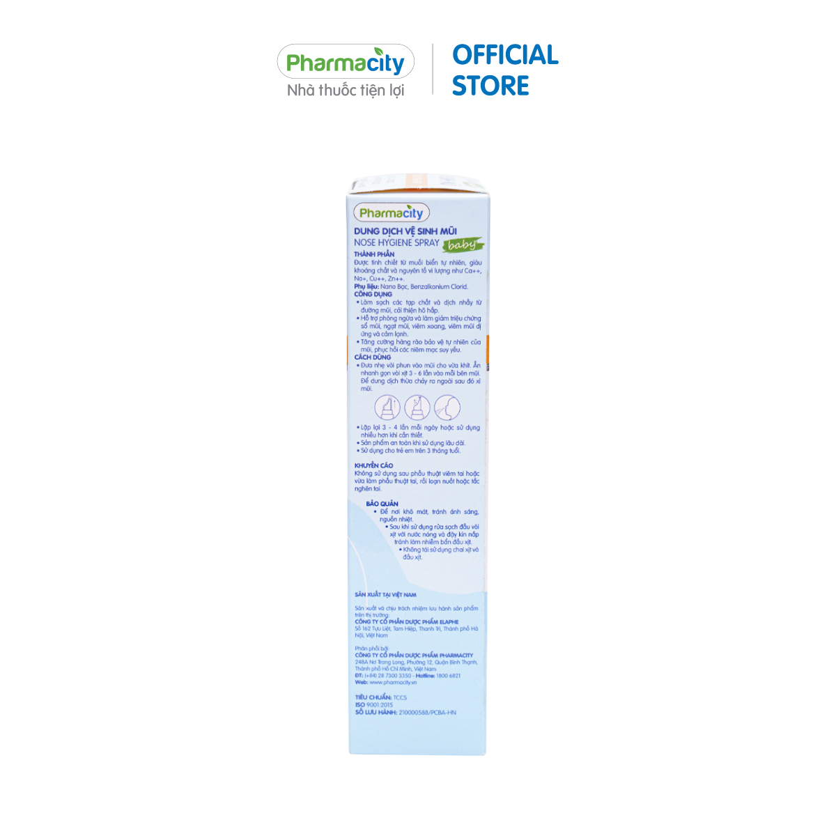 Dung dịch vệ sinh mũi kháng khuẩn cho trẻ em Nose Hygiene Spray Baby