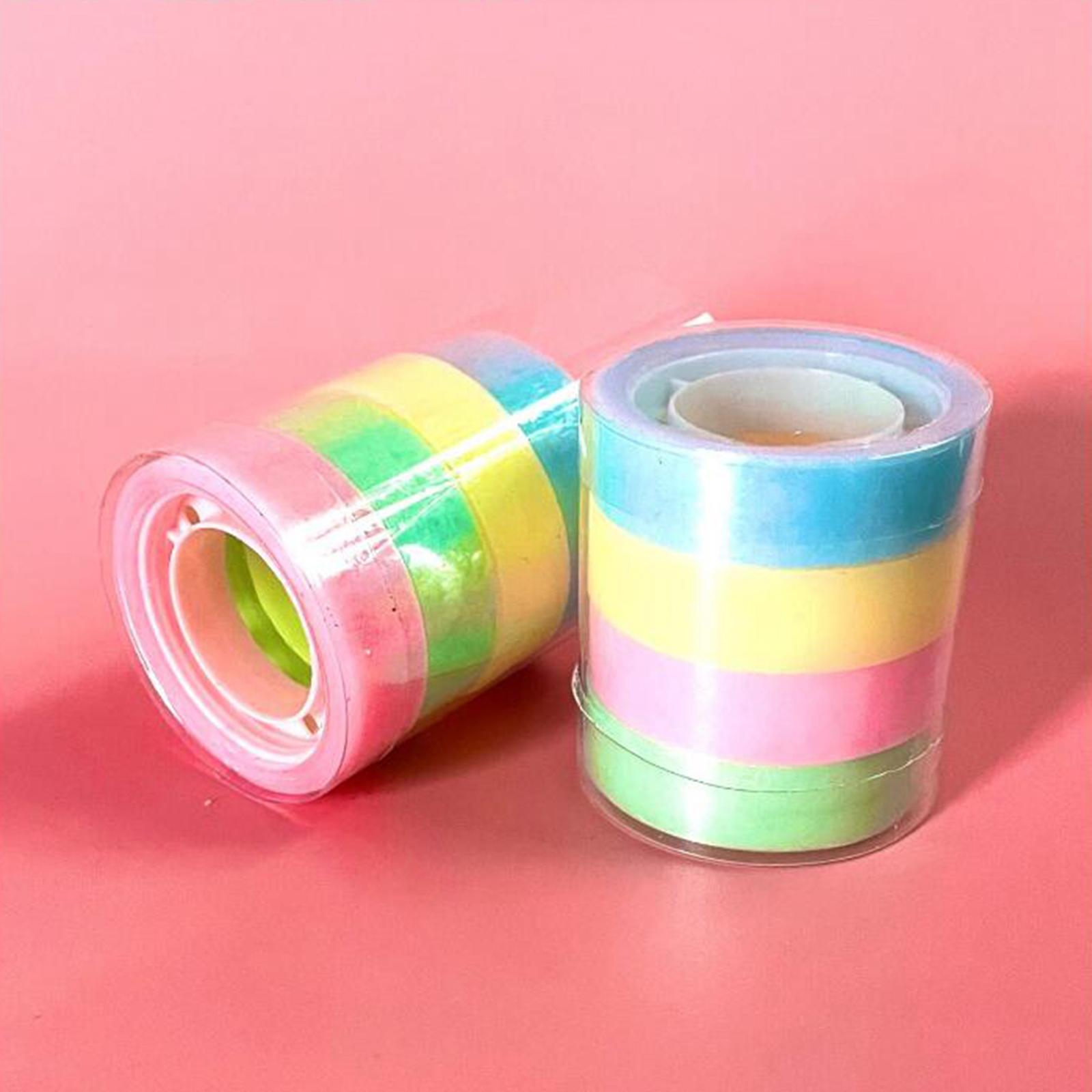 4 Rolls of Sticky Ball Tape, Sticky Ball Rolling Tape, Color Sticky Candy Color Tape for Adult Kids Party