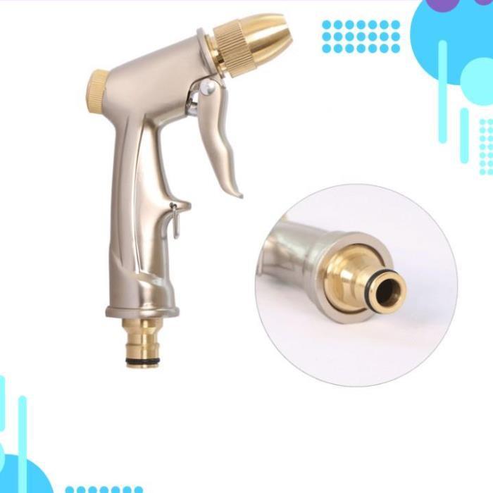 Bộ dây vòi xịt nước rửa xe,tưới cây,tăng áp 3 lần,loại 3m,5m 206701-1 đầu đồng,cút đồng,nối nhựa vàng+ mở chai
