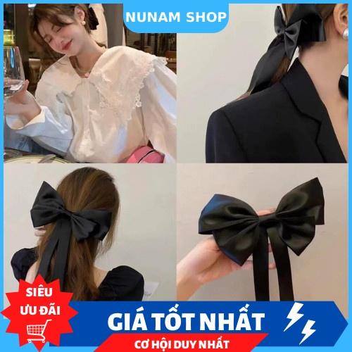 Kẹp tóc nơ bướm vải r.uy b.ăng siêu to phong cách hàn quốc Nunam Shop