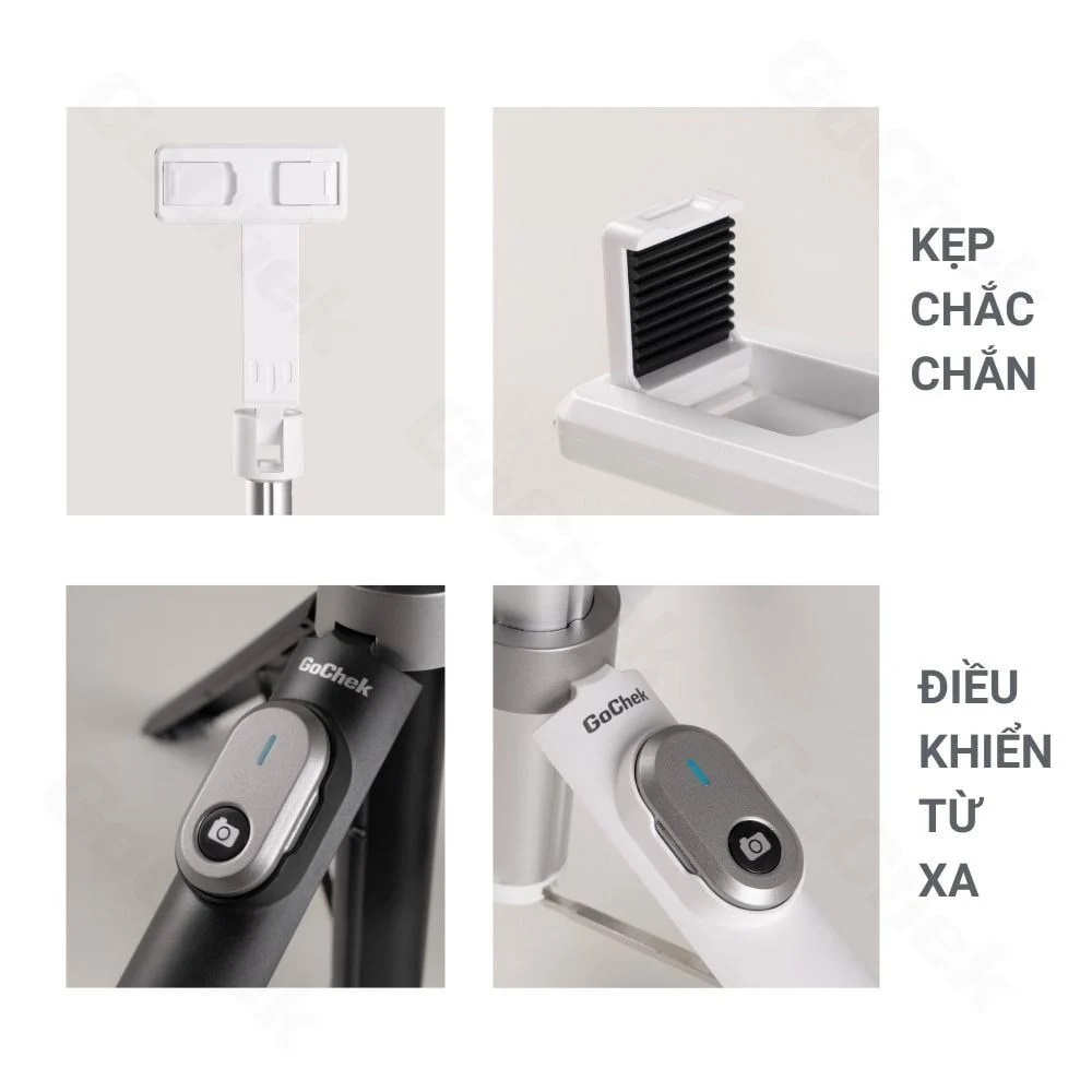 Gậy chụp ảnh 3 chân GoChek S140, Tripod selfie bluetooth có điều khiển cho điện thoại, phục vụ livestream, quay vlog đa năng - Hàng chính hãng