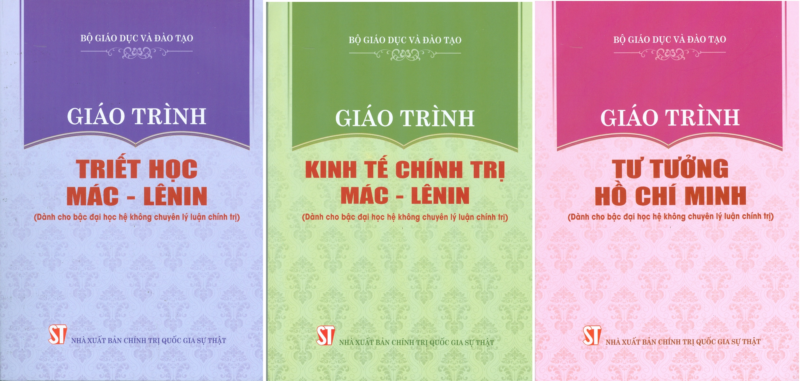 Combo 3 cuốn Giáo Trình Triết Học Mác – Lênin + Giáo Trình Kinh Tế Chính Trị Mác – Lênin + Giáo Trình Tư Tưởng Hồ Chí Minh (Dành Cho Bậc Đại Học Hệ Không Chuyên Lý Luận Chính Trị) - Bộ mới năm 2021