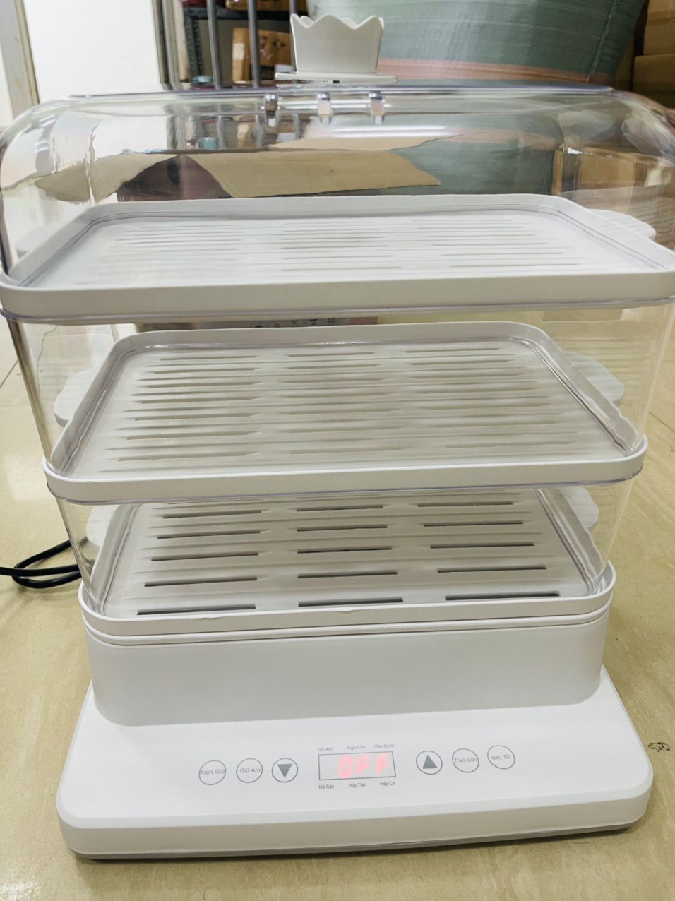 Nồi hấp điện 3 tầng siêu nhanh- Hấp rau, củ, hải sản..- Chín mềm,thơm ngon nhưng vẫn giữ được các chất dinh dưỡng