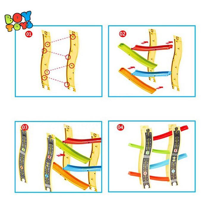 Bộ đồ chơi lắp ráp mô hình đường đua ô tô 4 tầng cho bé thỏa sức sáng tạo