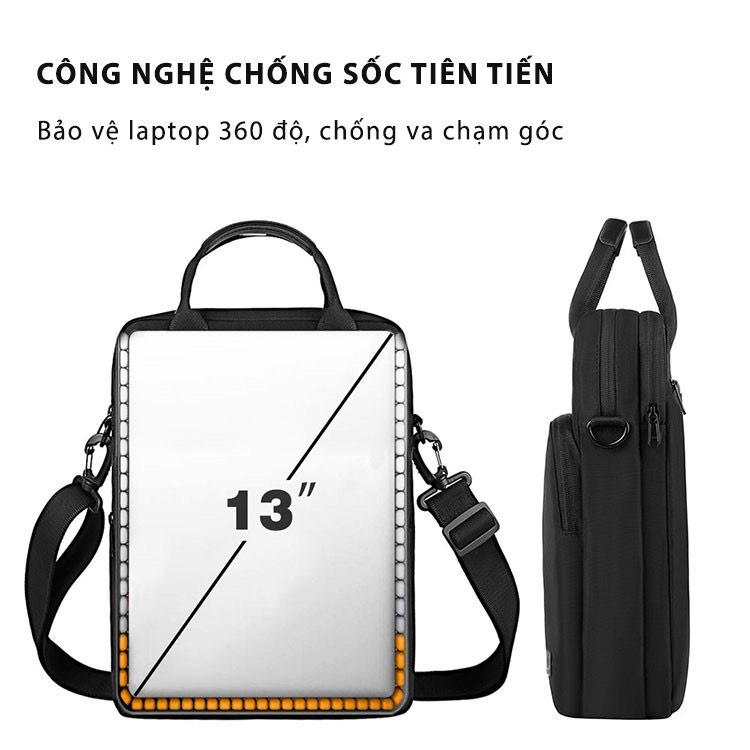 Túi đeo chéo dáng dọc Wiwu chống sốc dành cho ipad, surface, macbook, laptop 12.9 inch, 13 inch