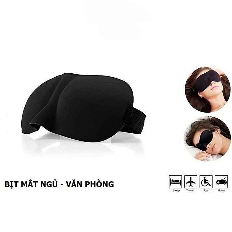 Miếng Bịt Mắt 3D Khi Ngủ, Mặt Nạ Ngủ Nam Nữ Thoáng Khí Và Mềm Mại, Nhỏ Gọn, Tiện Dụng Ngủ Trưa Văn Phòng. Giao Mầu Ngẫu Nhiên