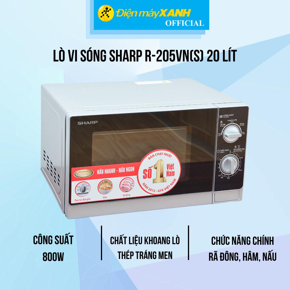 Lò vi sóng Sharp R-205VN(S) 20 lít - Hàng Chính Hãng