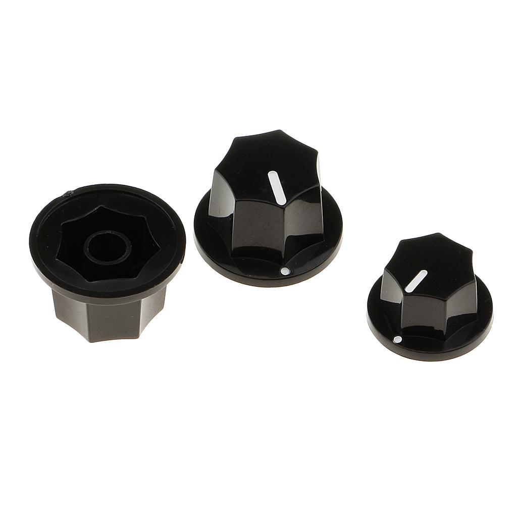 6 Pieces Plastic Volume Tone Control Knobs for JB Jazz Bass Replacement Accessory