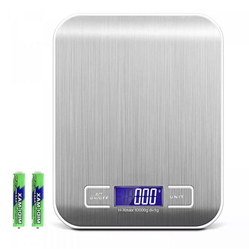 Cân điện tử nhà bếp tiểu ly mặt inox màn hình LCD Hộp xanh