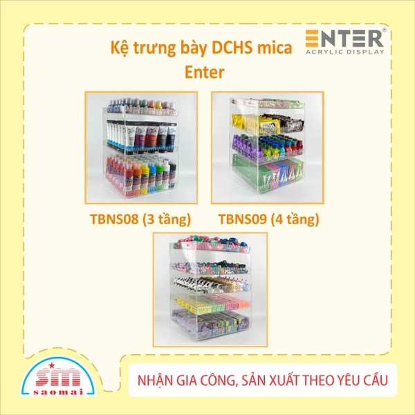  Kệ trưng bày DCHS mica Enter TBNS09 4 tầng 30x26x43cm