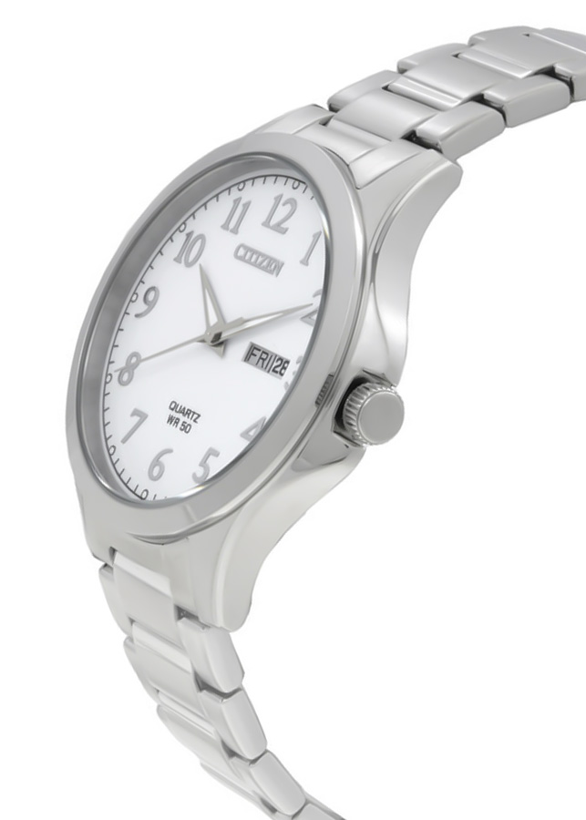 Đồng Hồ Nam Citizen Pin-Quartz Dây Thép Không Gỉ BF2021-82A - Mặt Trắng (41mm)