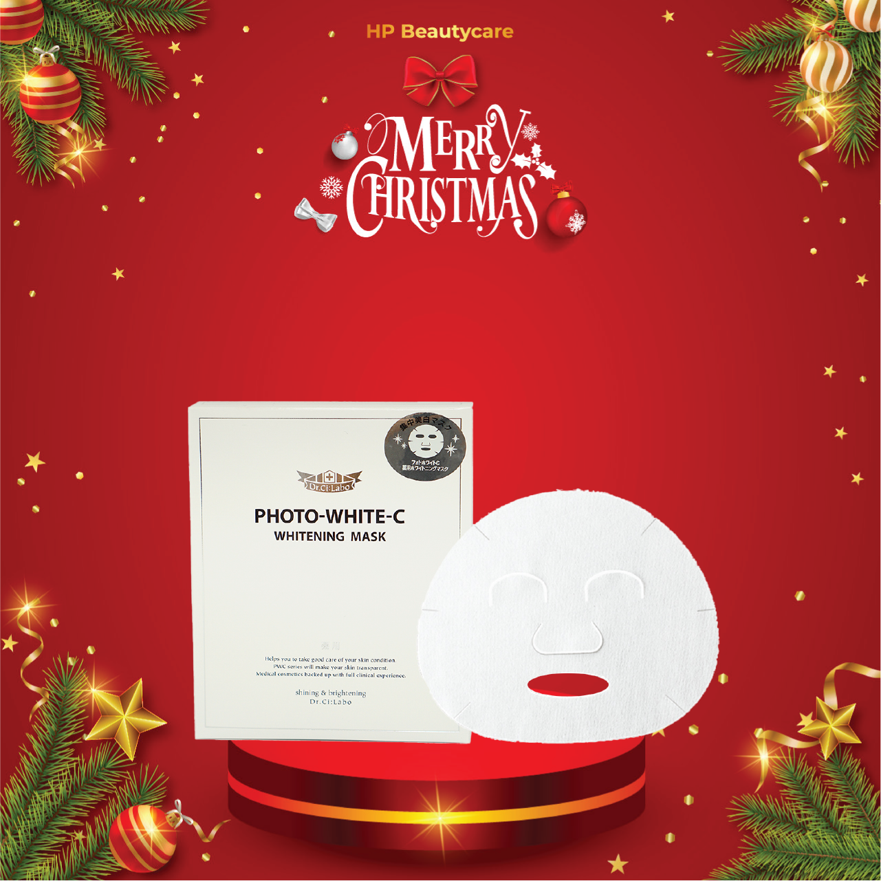 Mặt Nạ Dưỡng Da Mặt Dr.Ci:Labo White C Whitening Mask Cấp Ẩm Và Dưỡng Trắng Mịn Dành Cho Loại Da Khô
