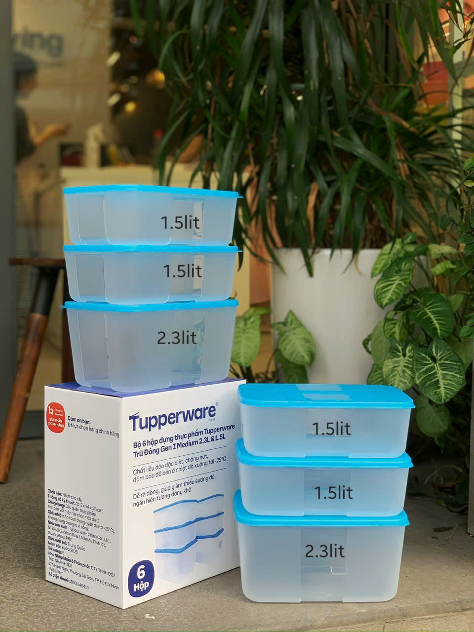 Bộ Hộp Đựng Thực Phẩm Tupperware Trữ Đông Gen I Medium 2.3L &amp; 1.5L