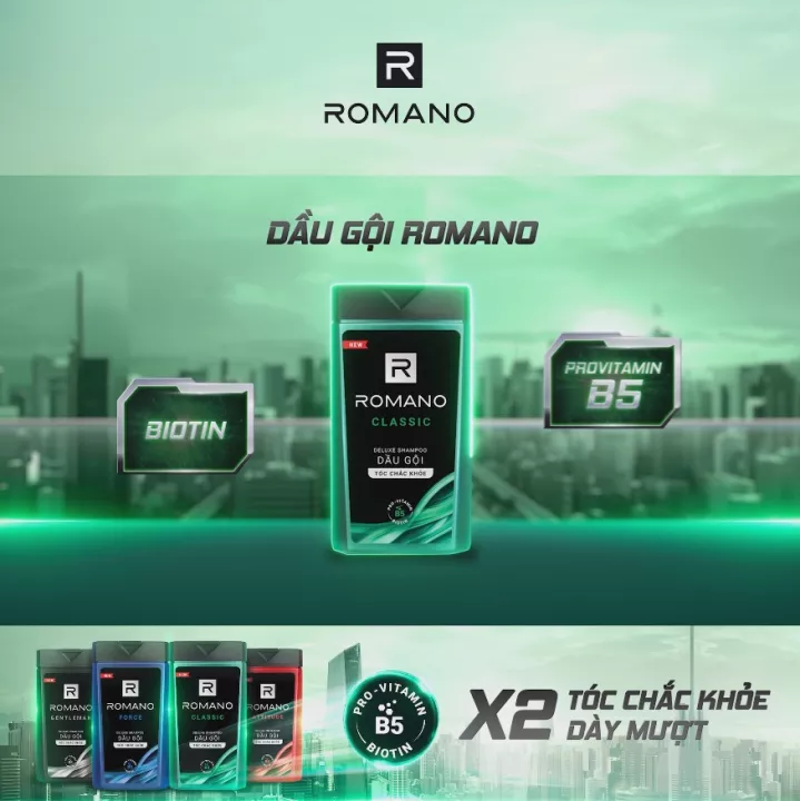 Dầu gội hương nước hoa Romano Force 180g