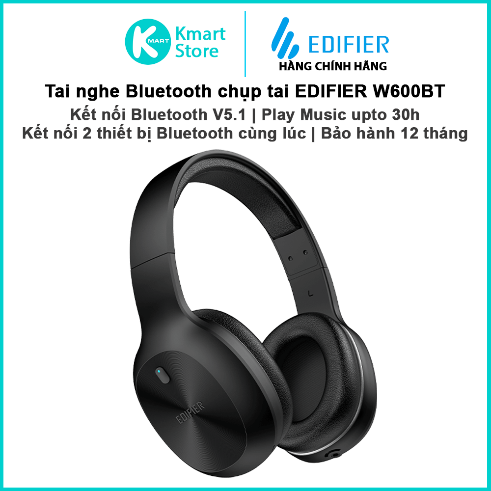 Tai nghe Bluetooth 5.1 EDIFIER W600BT - 30h Playtime - Thích hợp chơi game, học tập và làm việc trực tuyến (online) - Hàng chính hãng