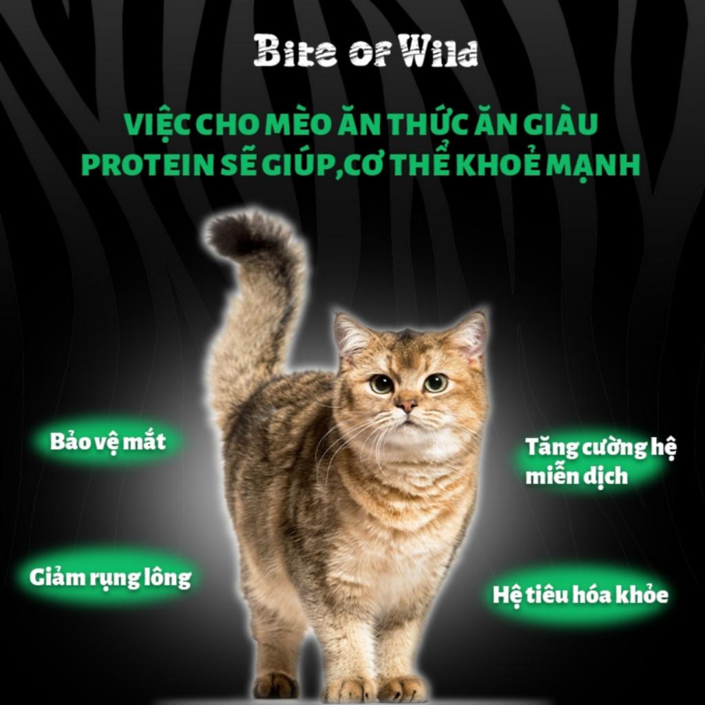 Thức ăn cho mèo Bite of Wild gói 300g không ngũ cốc, 92% thành phần thịt, hạn sử dụng 18 tháng