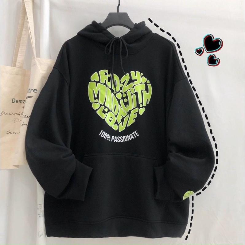 Áo khoác hodie, nam nữ vải bông nỉ mềm hình trái tim in sumisu shop