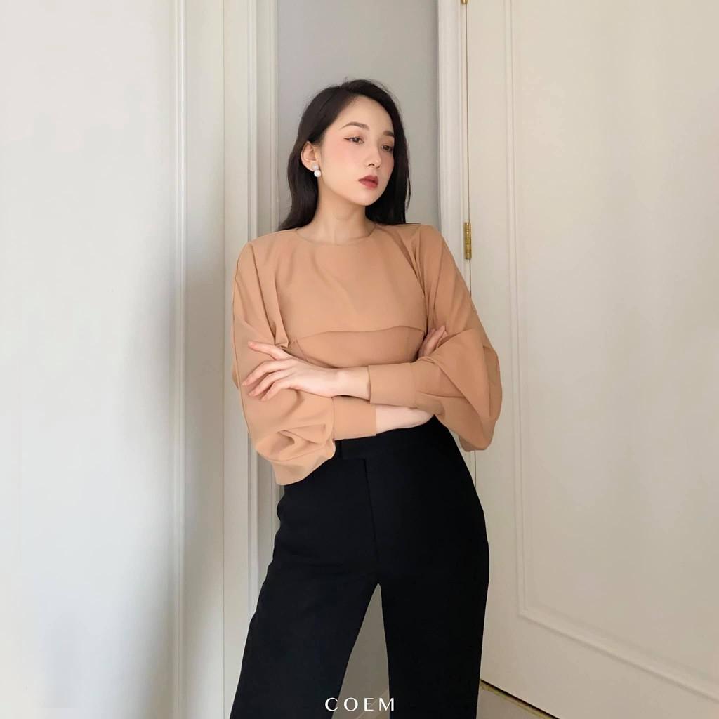 Quần Tây Cạp Cao Ống Suông Màu Đen Chất Liệu COTTON TUYẾT CO EM Thiết Kế Phù Hợp Đi Làm Đi Tiệc Hoặc Dạo Phố