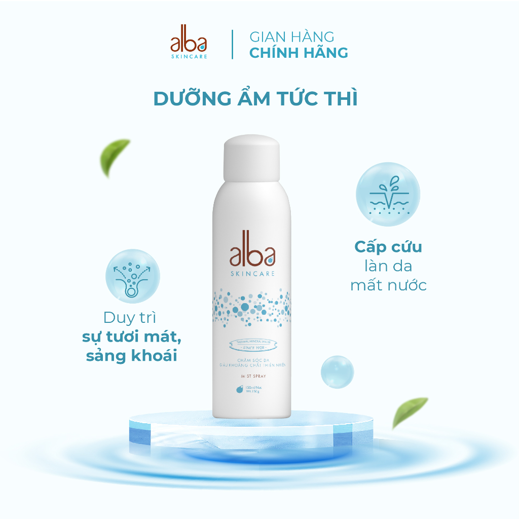 Combo 2 Xịt khoáng Alba Skin Care chống lão hóa dưỡng ẩm dành cho da khô 150ml