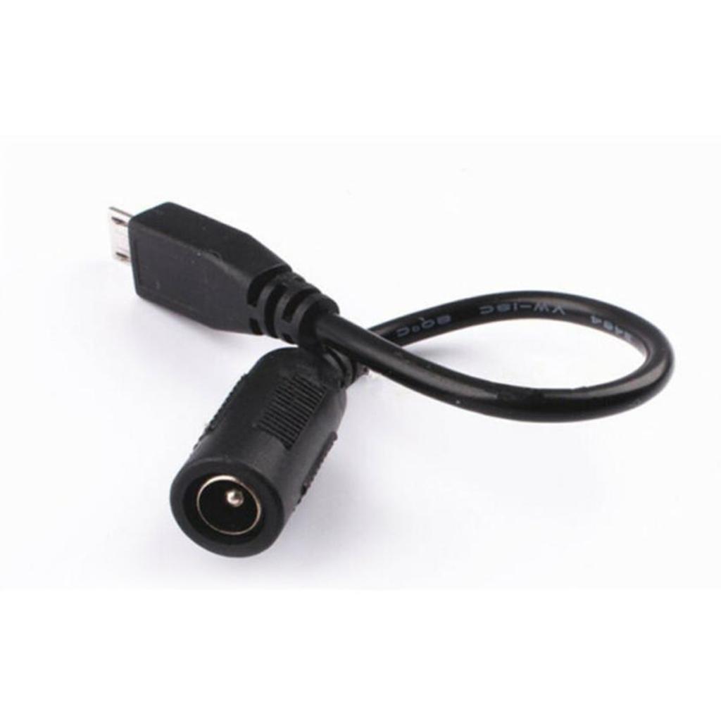 Adapter Cable DC Hollow Socket to Micro USB Plug, 5.5 X 2.1 Mm, 12.5 Cm,