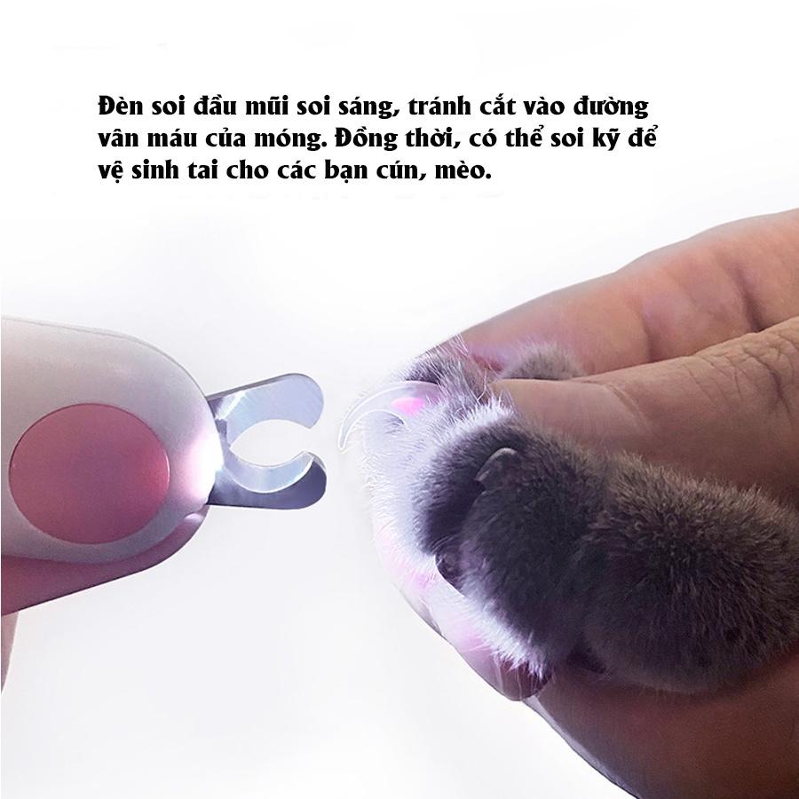 Kìm cắt móng cho chó mèo siêu sắc tích hợp đèn Led siêu sáng soi ve tai bền, đẹp