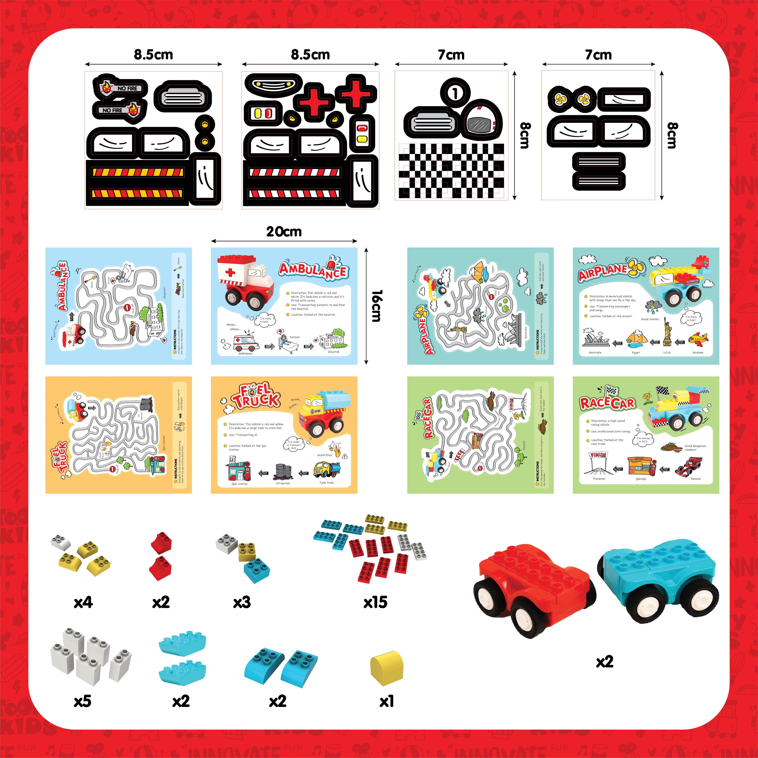 Đồ Chơi Bộ Xe Hơi Lắp Ráp Sáng Tạo Theo Chủ Đề TOONYKIDS - Creator Vehicle TN00322
