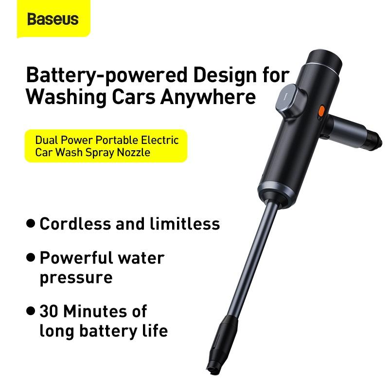 Baseus -BaseusMall VN Máy phun tăng áp sử dụng pin Baseus Dual Power (0.7MPa, 28.8W, IPX4, 30 phút sử dụng )