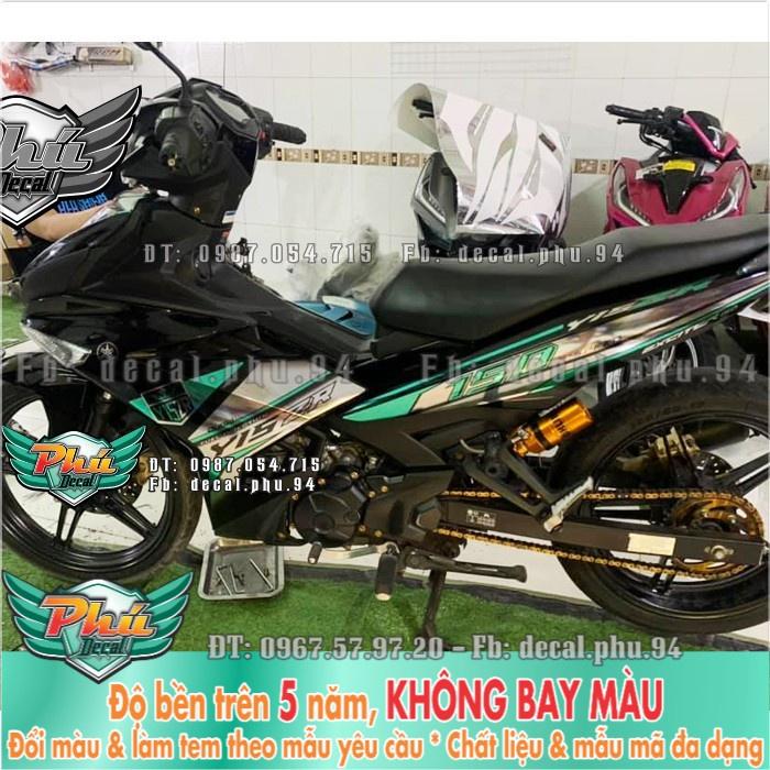 Tem rời Crom EX 150 Y15 ZR Xe đen Xanh ngọc 2