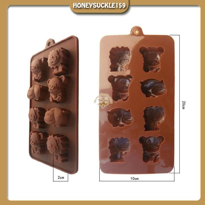 Khuôn Silicon Đổ Socola/Thạch/Đá/Kẹochipchip/Pudding Hình Hà Mã Sử Tử