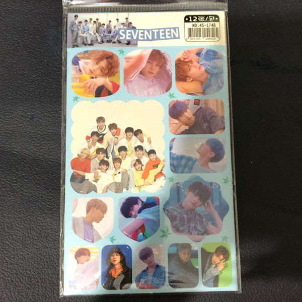 Sticker SEVENTEEN set 12 bảng dán mẫu mới nhóm nhạc hàn quốc