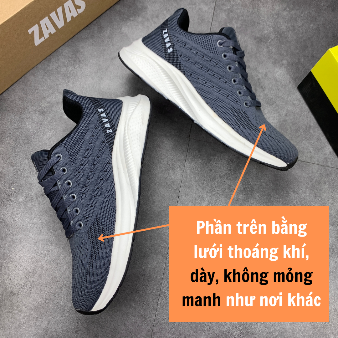 Giày thể thao nam ZAVAS phong cách sneaker êm, nhẹ, công nghệ ép nhiệt lưới flynit thoáng khí - Z70