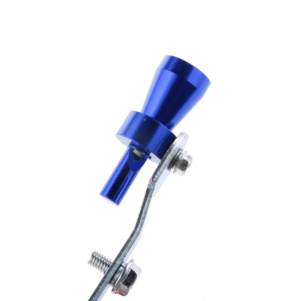 2x Muffler Exhaust Pipe Turbo Sound Whistler Simulator Blue Size S