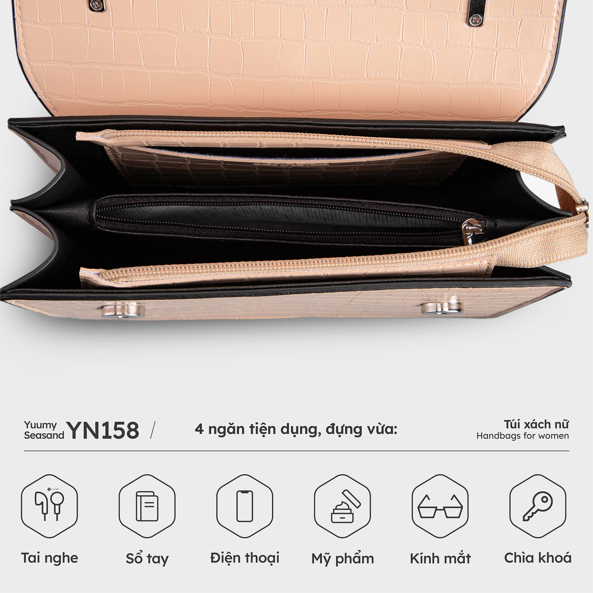 Túi Yuumy ( Thời trang nữ dự tiệc size 21 - Túi đeo chéo da Verein YN158 )