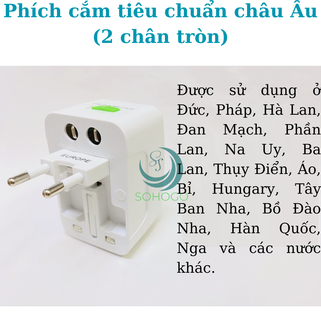 Ổ cắm điện du lịch 3 in 1 đa năng, dùng cho toàn cầu-Phích cắm chuyển đổi du lịch quốc tế Adapter