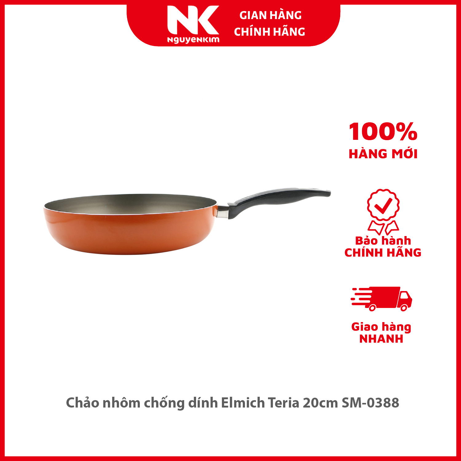 Chảo nhôm chống dính Elmich Teria 20cm SM-0388 - Hàng chính hãng