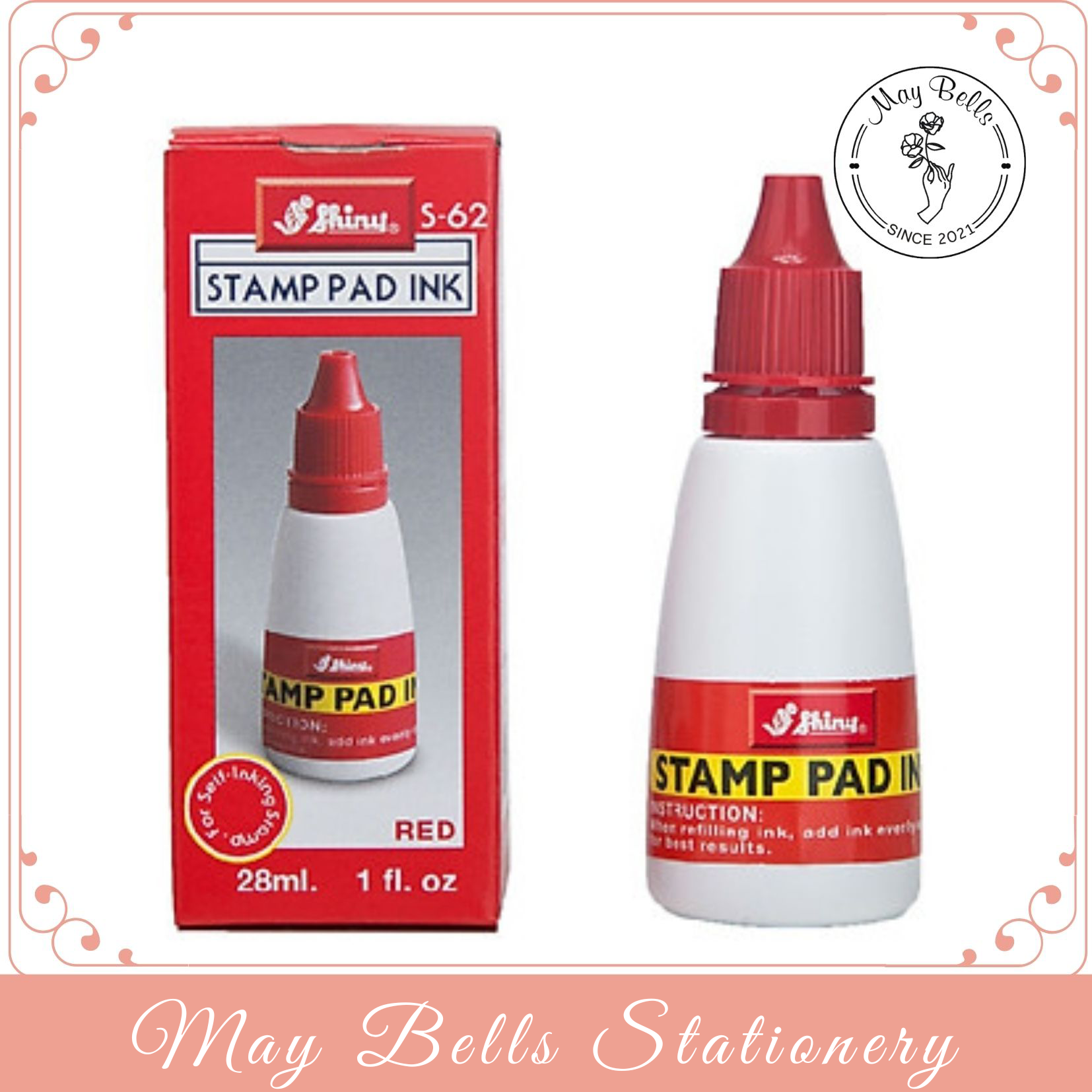 Mực dấu Shiny S62 28ml xanh, đỏ, đen