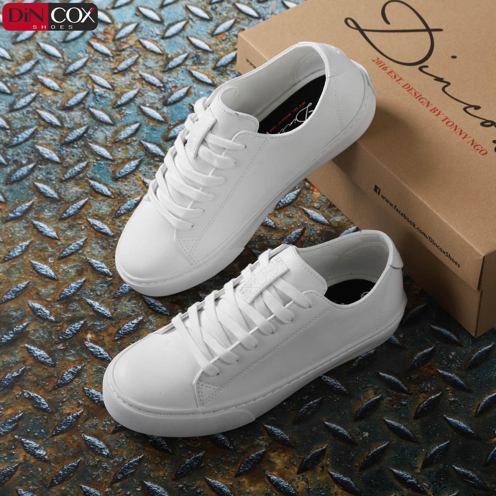 Giày Sneaker Da Unisex DINCOX D34 Phong Cách Trẻ Trung Sành Điệu White - Trắng