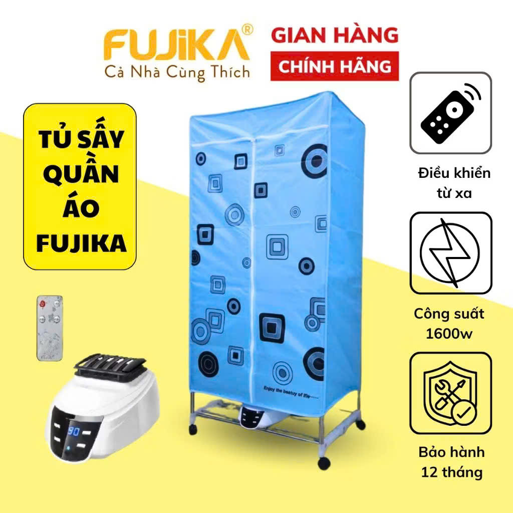 Tủ Sấy Quần Áo Fujika FJ-CD0116 Có Điều Khiển Từ Xa Diệt Khuẩn Chống Mốc Tiết Kiệm Điện Năng Công Suất