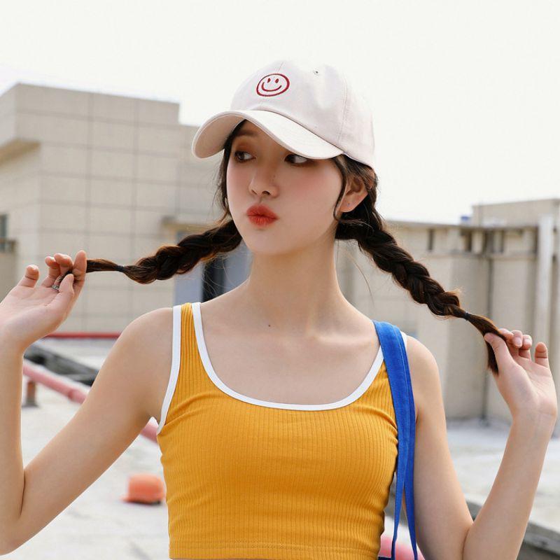 Mũ Lưỡi Trai Thêu Họa Tiết Mặt Cười