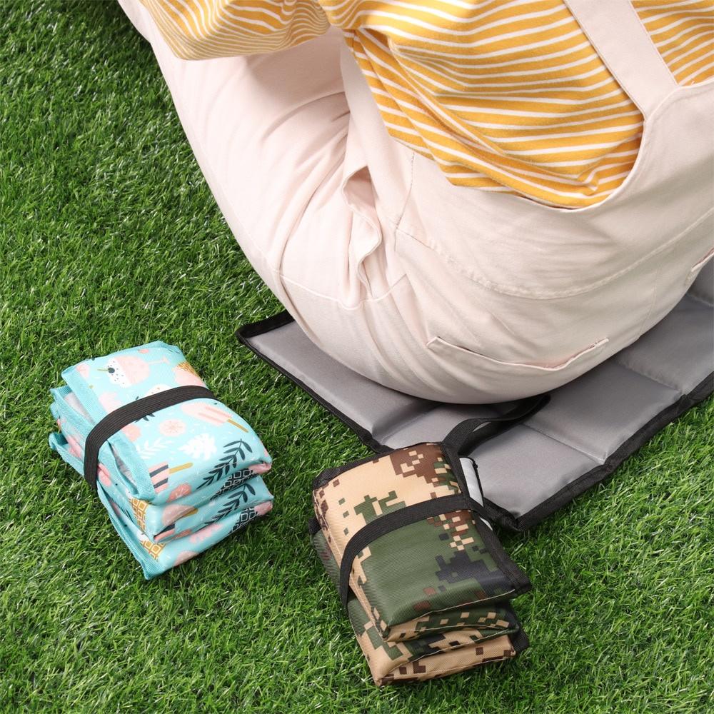 Waterproof Oxford Cloth Portable Folding Camping Mat Foam Sitting Pad Beach Mat Prevent Dirty Hiking Small Picnic Seat Outdoor