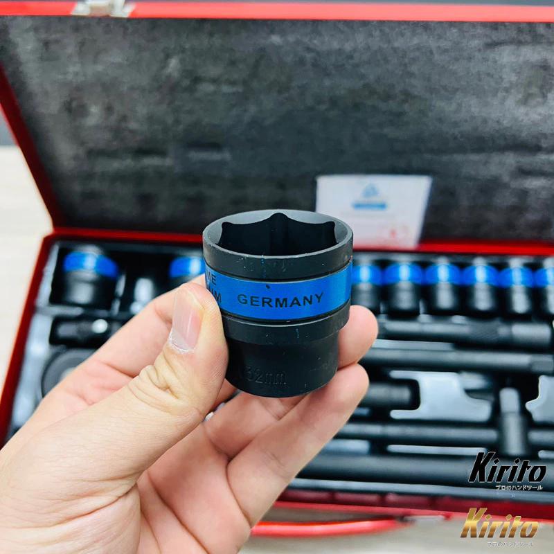 Bộ tuýp khẩu 24 món chất liệu thép CRV nhuộm đen chống gỉ cao cấp 1/2 (10-32mm) Kirito phân phối